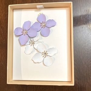 C & C California Earrings. One Pair of Ivory and One Pair of Lavender.